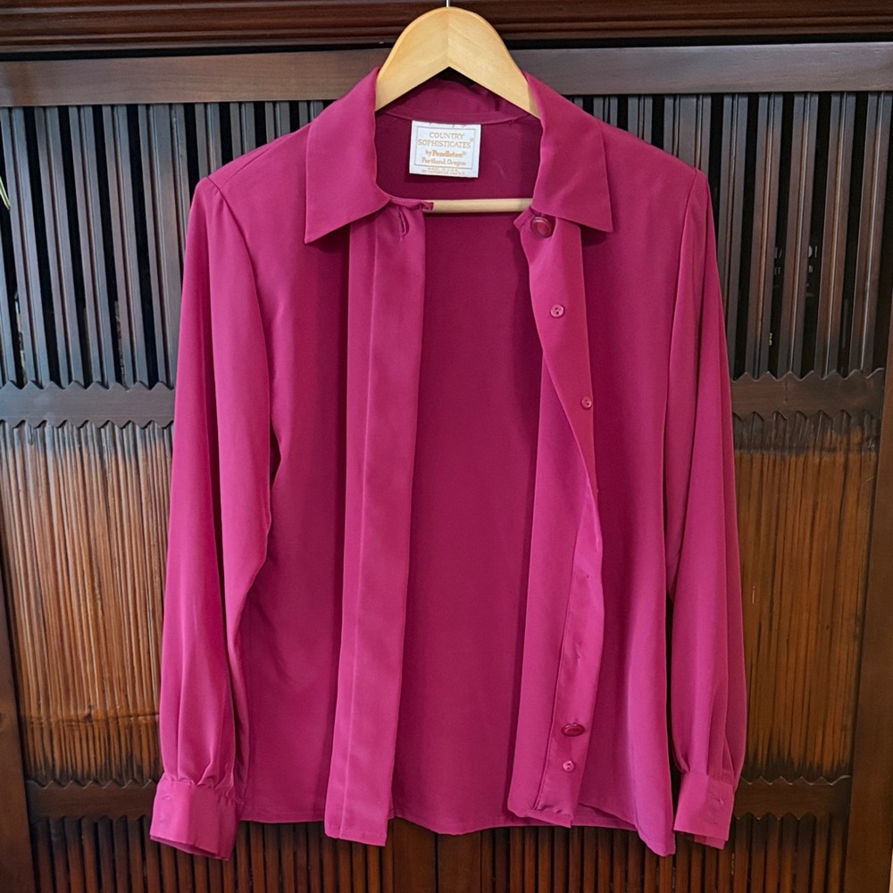 Pendleton Magenta Button-Up Blouse